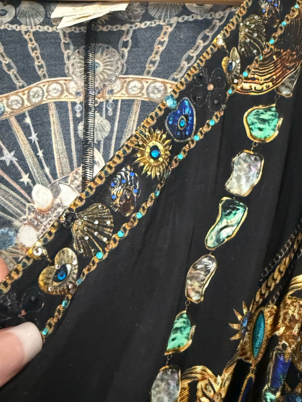 NWOT Camilla Black Long Split Front Twist Dress Amulets And Alchemy - XS - Picture 6 of 17